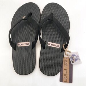 Hari Mari Dunes Black Blush Flip Flops Sandals Womens 6 Fabric Floats Shoes